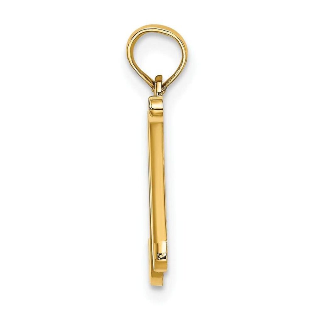 10k Yellow Gold Polished N Script Initial Charm - image 7